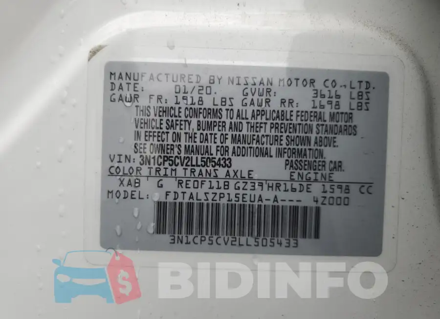 3N1CP5CV2LL505433 Photo# 13