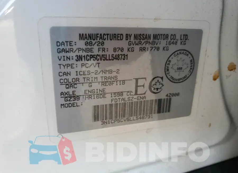 3N1CP5CV5LL548731 Photo# 13