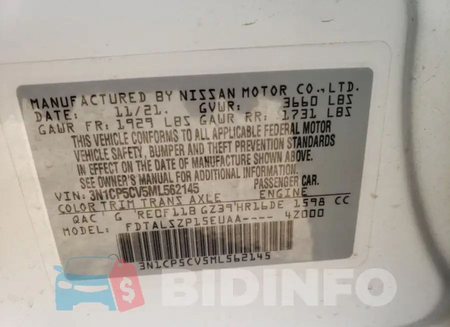 3N1CP5CV5ML562145 Photo# 13