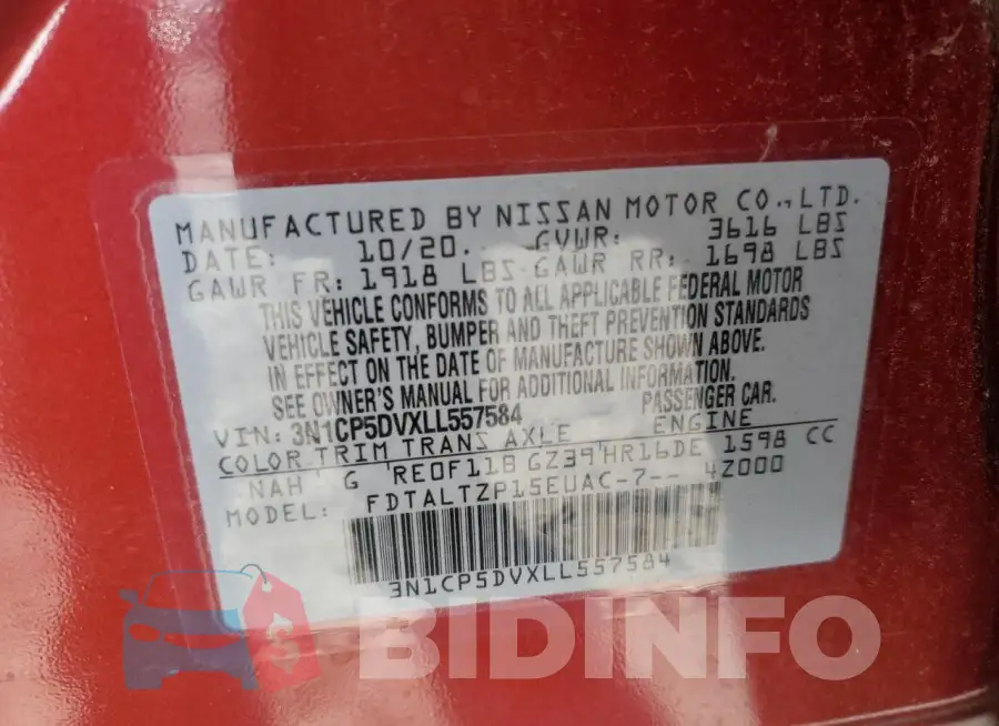 3N1CP5DVXLL557584 Photo# 13