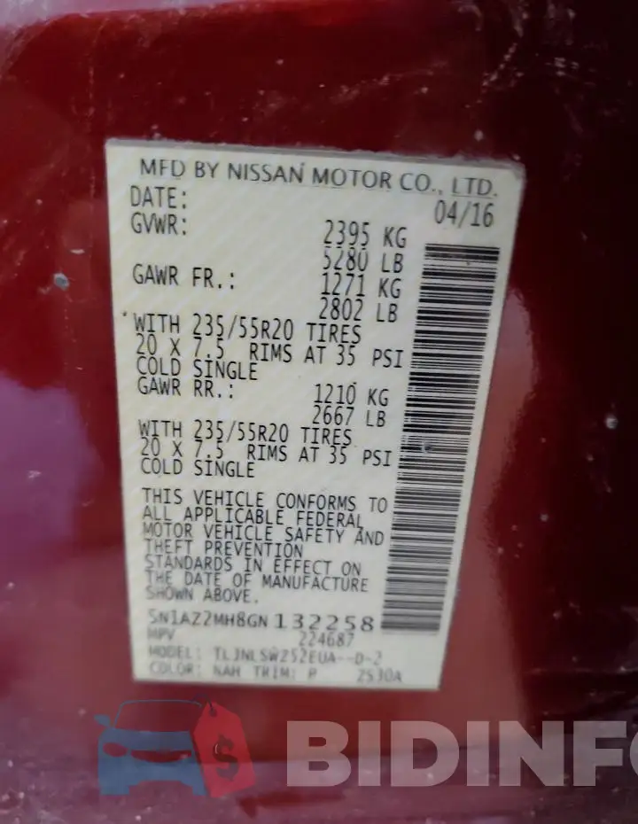 5N1AZ2MH8GN132258 Photo# 13