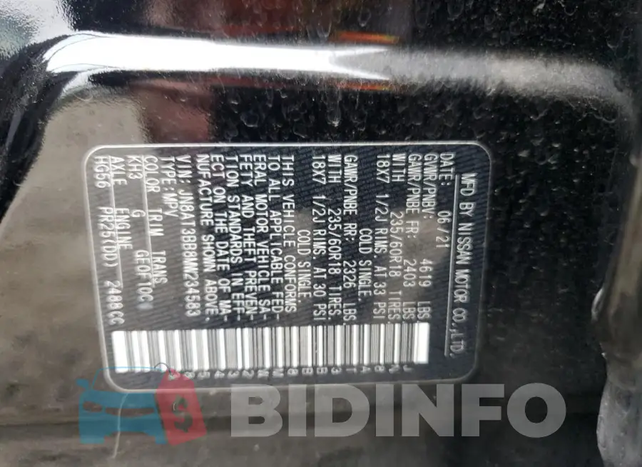 JN8AT3BB8MW234583 Photo# 14