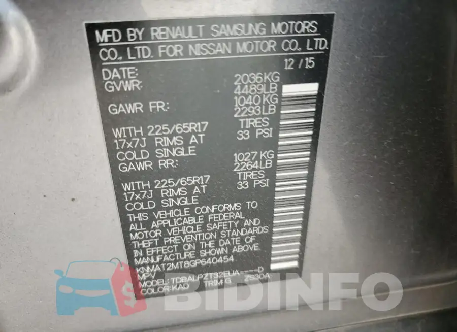 KNMAT2MT8GP640454 Photo# 14