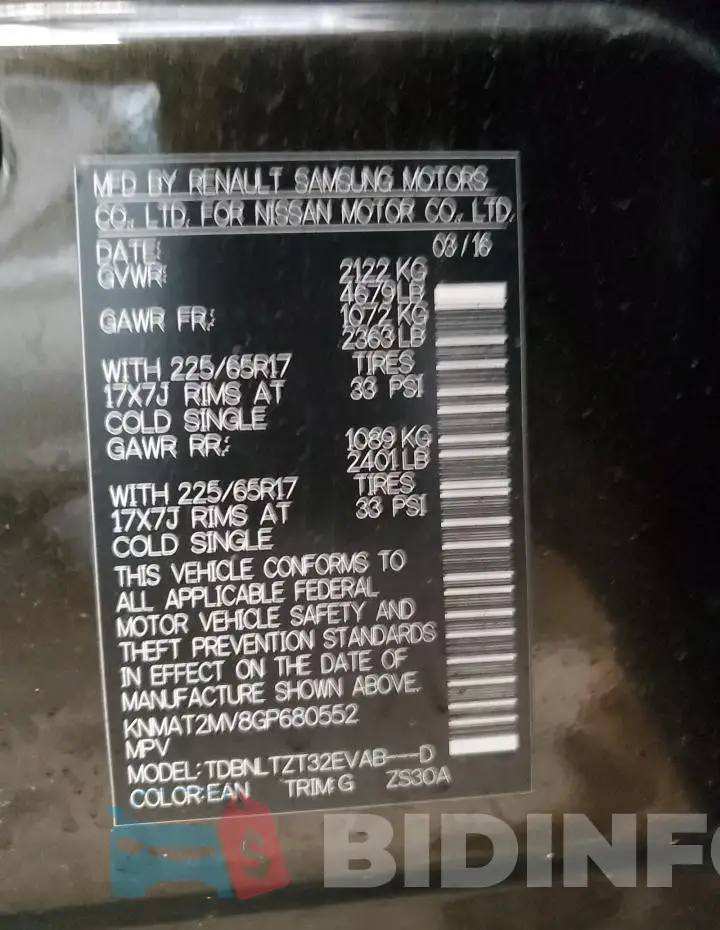 KNMAT2MV8GP680552 Photo# 13