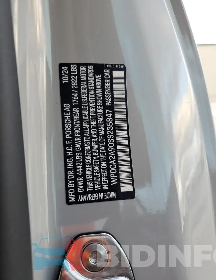 WP0CA2A90SS235847 Photo# 12