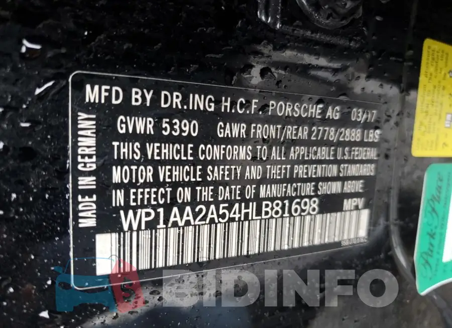 WP1AA2A54HLB81698 Photo# 13