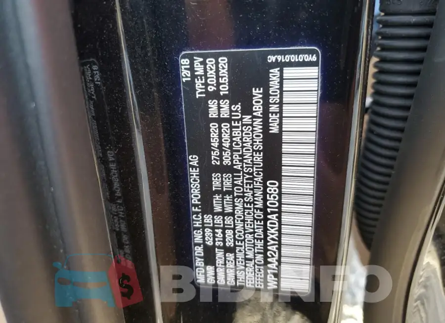 WP1AA2AYXKDA10580 Photo# 13