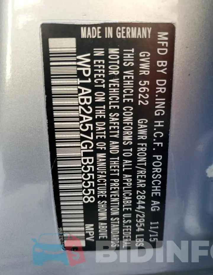 WP1AB2A57GLB55558 Photo# 12