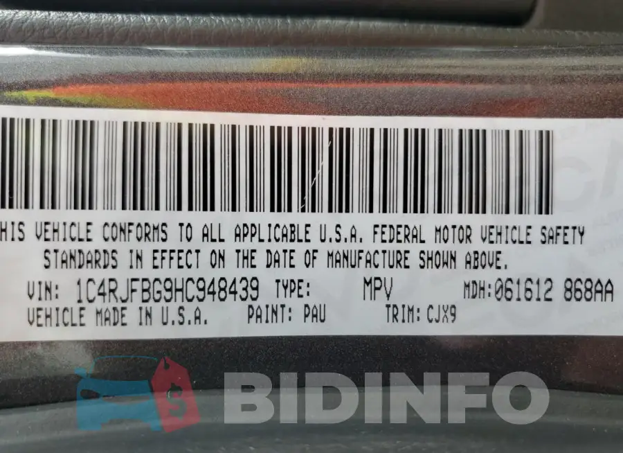 1C4RJFBG9HC948439 Photo# 13