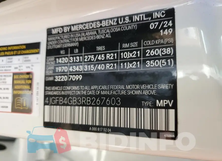 4JGFB4GB3RB267603 Photo# 13