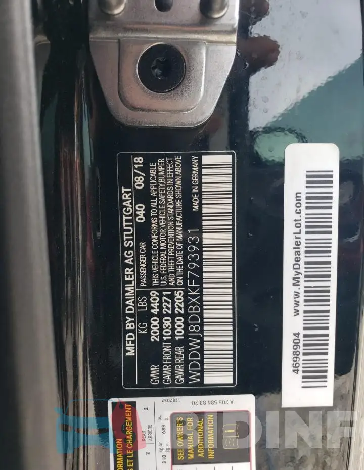 WDDWJ8DBXKF793931 Photo# 13