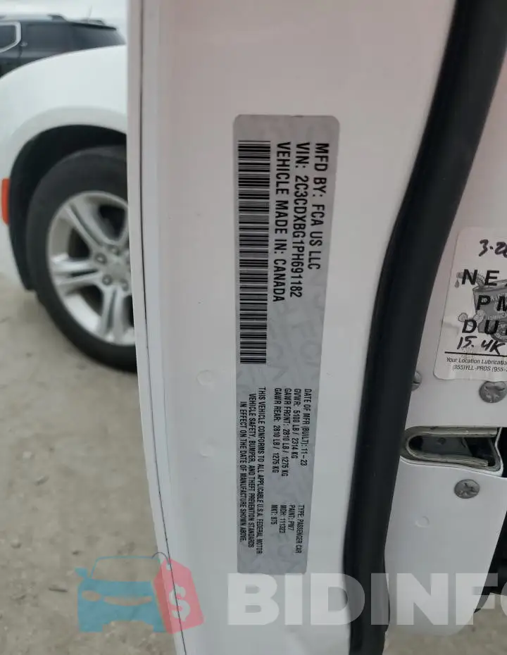 2C3CDXBG1PH691182 Photo# 12