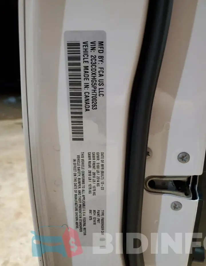 2C3CDXHG5PH700263 Photo# 12