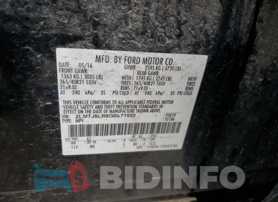 2LMTJ8LR8GBL71550 Photo# 13