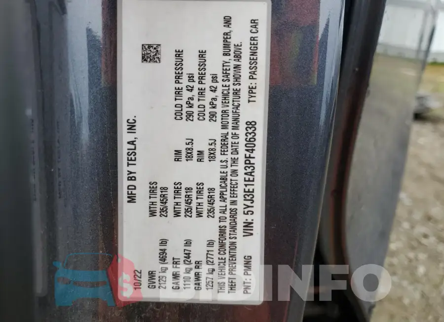 5YJ3E1EA3PF406338 Photo# 13
