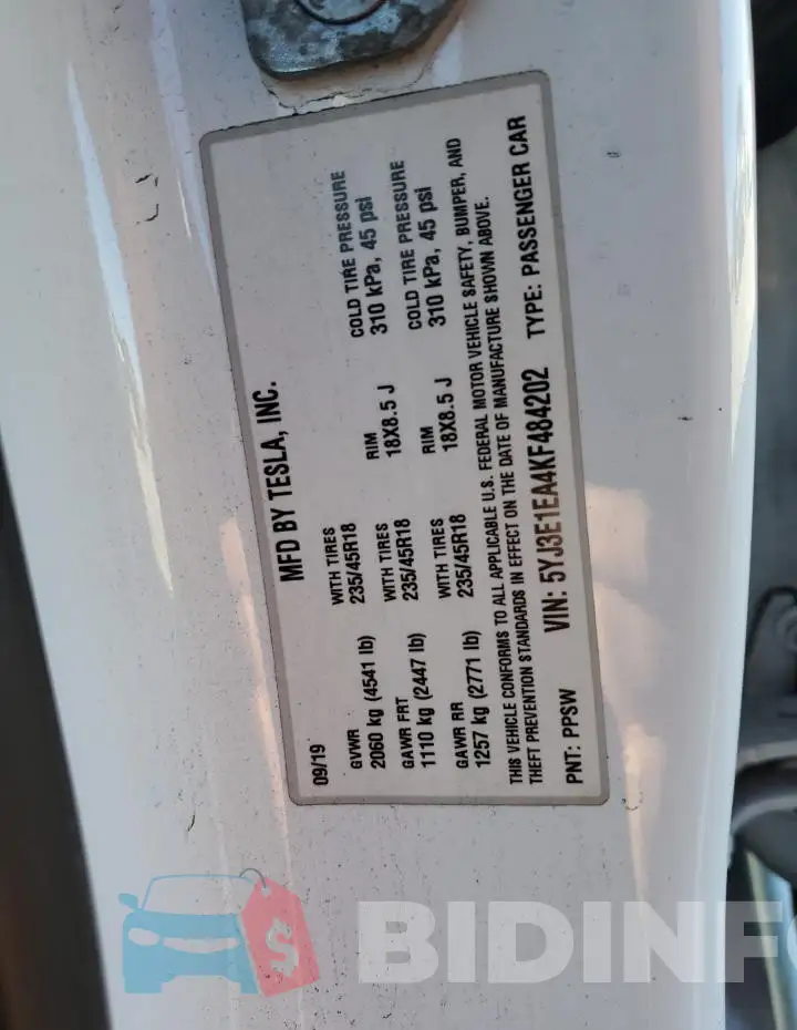 5YJ3E1EA4KF484202 Photo# 14