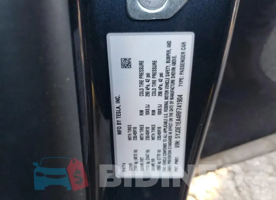 5YJ3E1EA4RF741904 Photo# 13