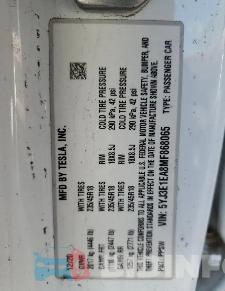 5YJ3E1EA8MF868065 Photo# 12