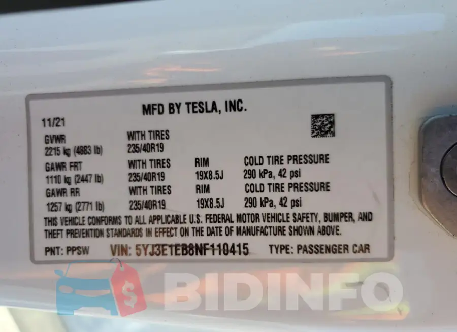 5YJ3E1EB8NF110415 Photo# 13