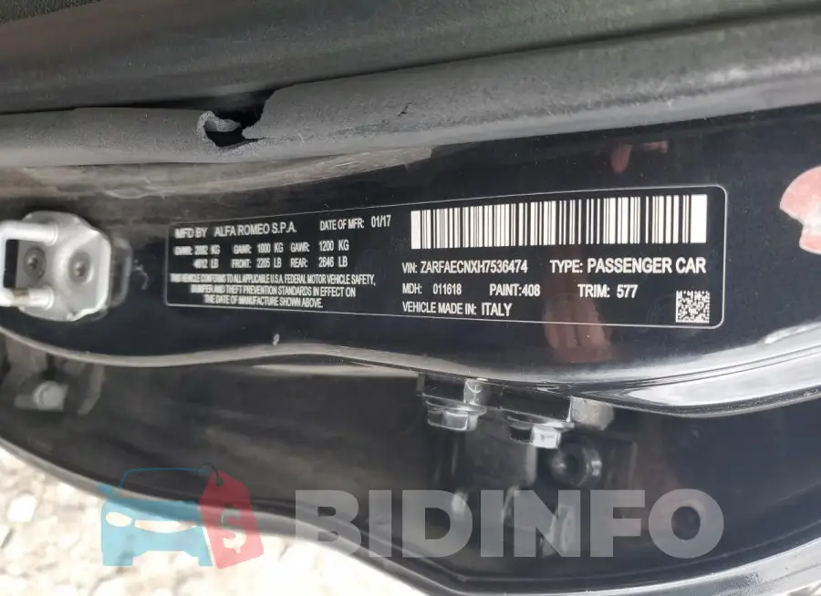 ZARFAECNXH7536474 Photo# 12