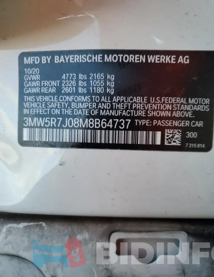 3MW5R7J08M8B64737 Photo# 13