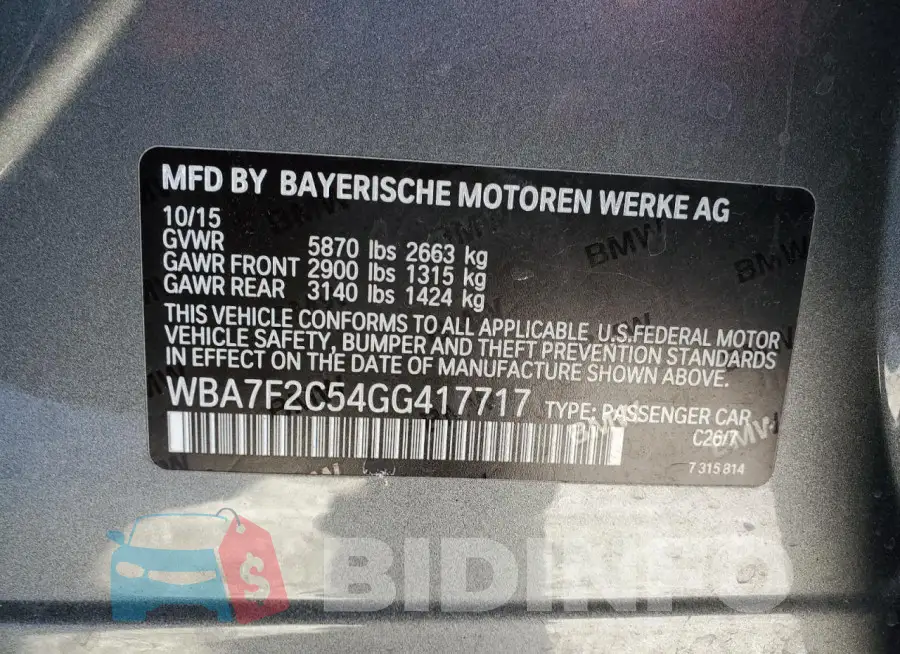 WBA7F2C54GG417717 Photo# 12