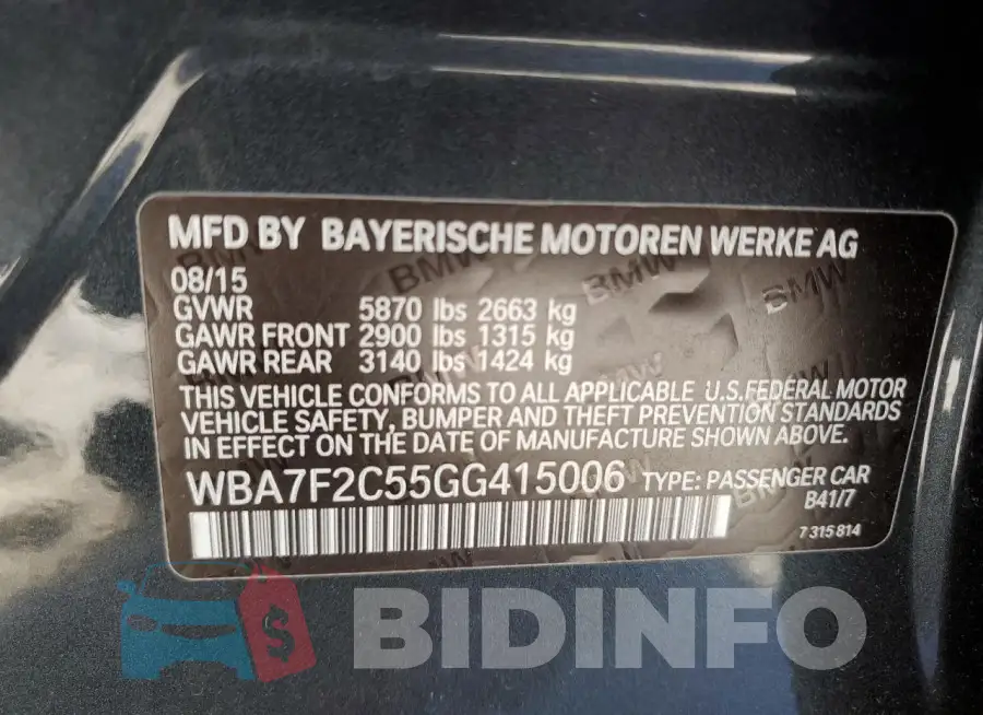 WBA7F2C55GG415006 Photo# 12