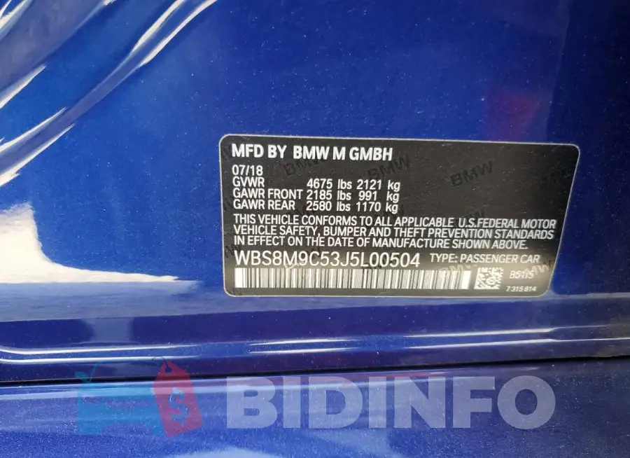 WBS8M9C53J5L00504 Photo# 12