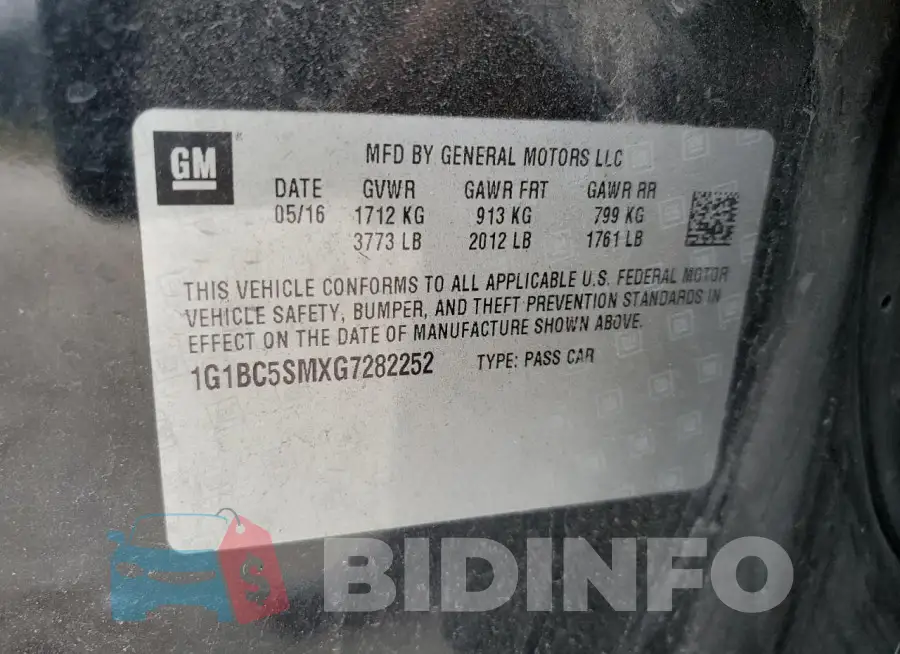 1G1BC5SMXG7282252 Photo# 12