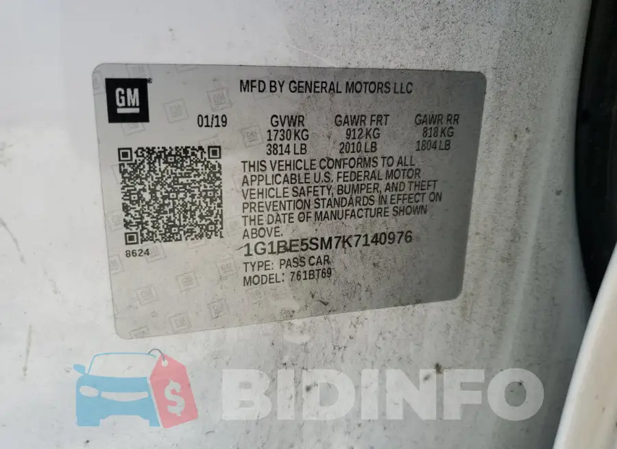 1G1BE5SM7K7140976 Photo# 12