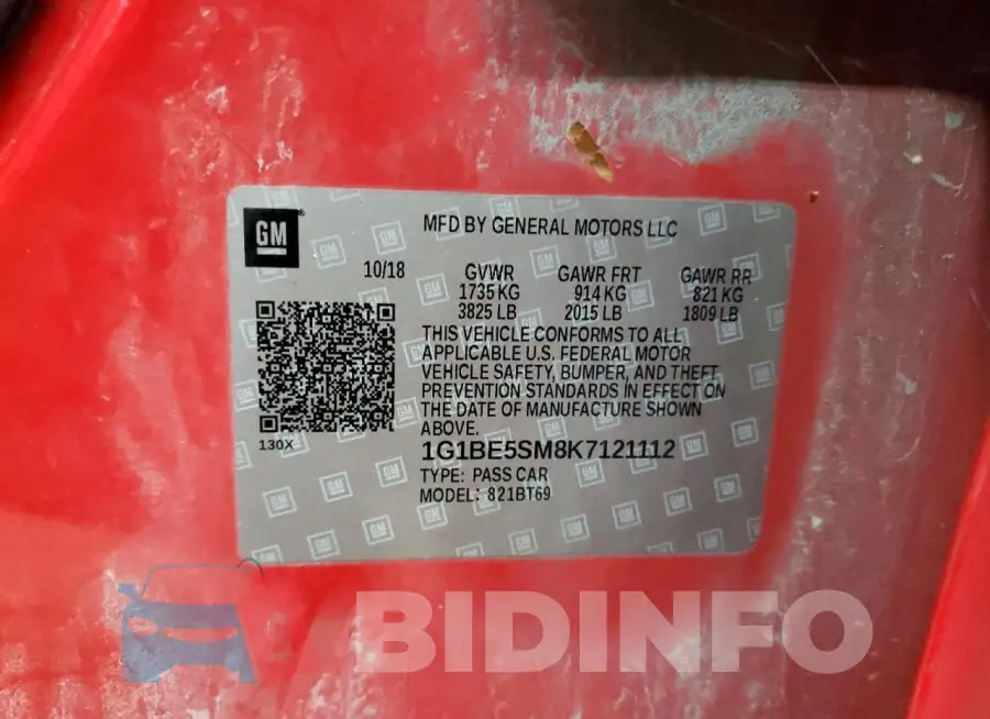 1G1BE5SM8K7121112 Photo# 12