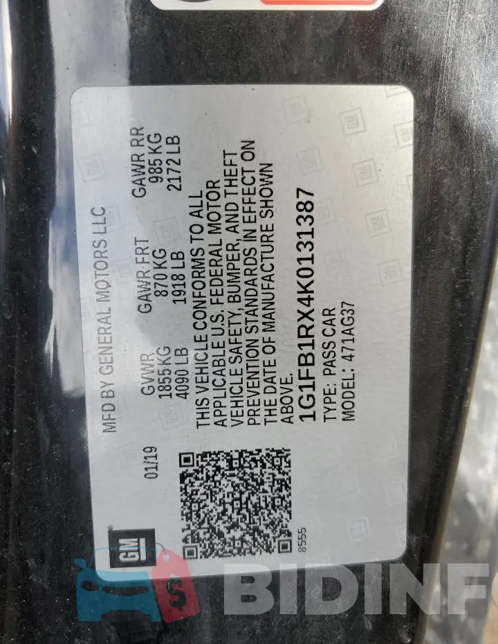 1G1FB1RX4K0131387 Photo# 12