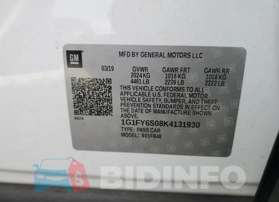 1G1FY6S08K4131930 Photo# 12