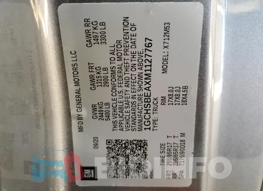 1GCHSBEAXM1127767 Photo# 12