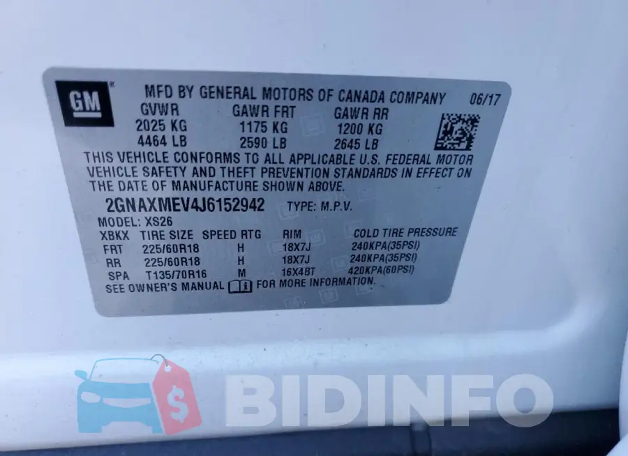 2GNAXMEV4J6152942 Photo# 13