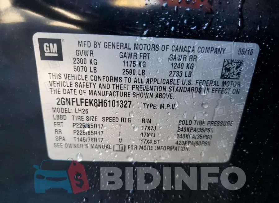 2GNFLFEK8H6101327 Photo# 12