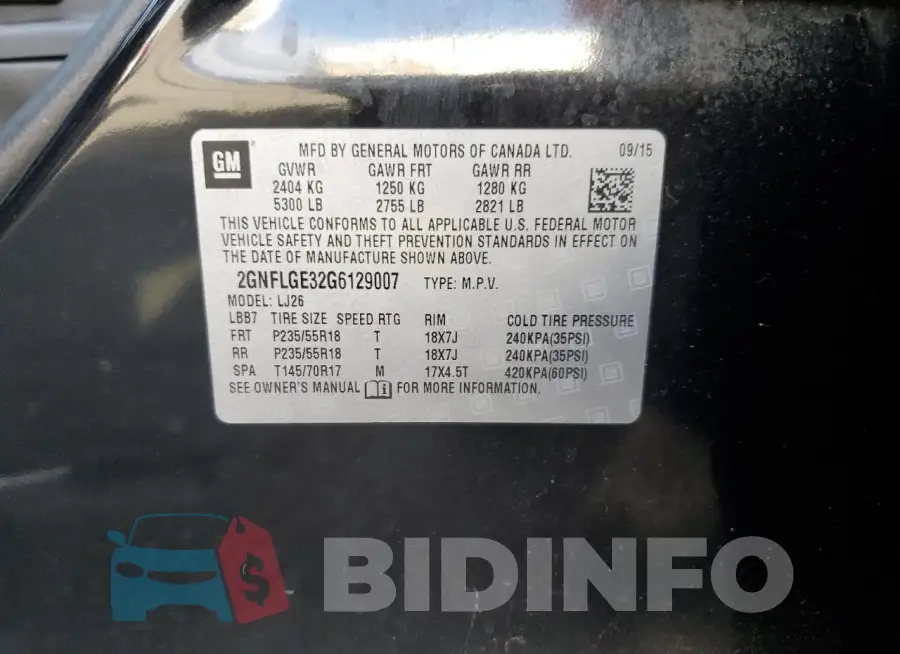 2GNFLGE32G6129007 Photo# 13