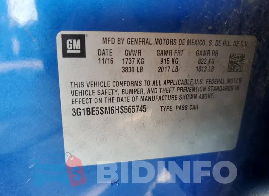 3G1BE5SM6HS565745 Photo# 12