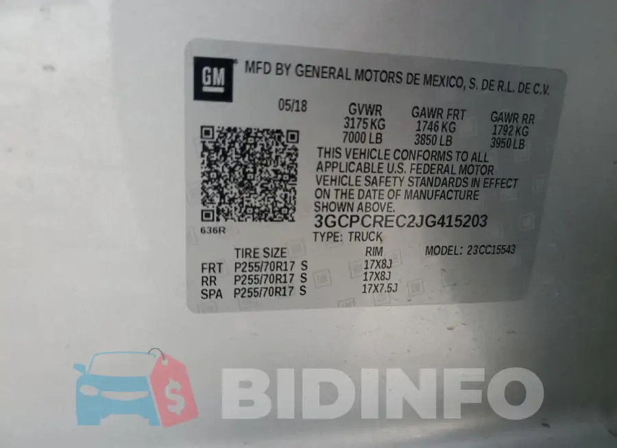 3GCPCREC2JG415203 Photo# 12