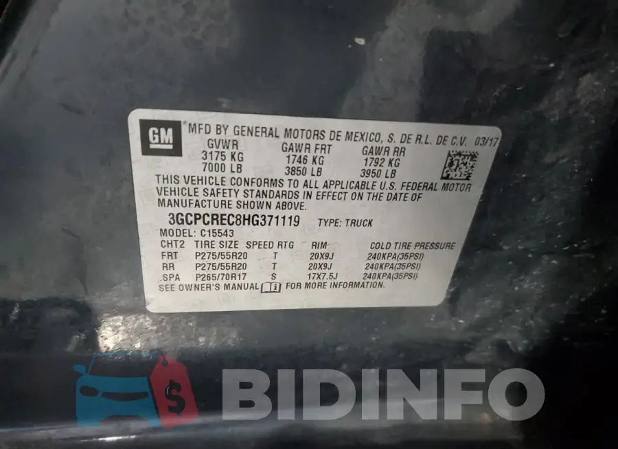 3GCPCREC8HG371119 Photo# 12