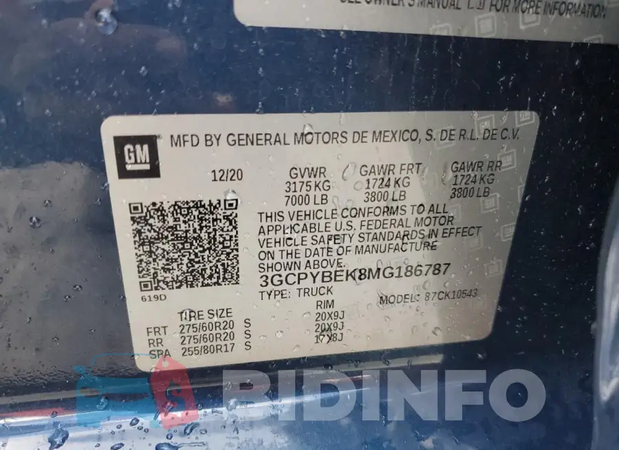 3GCPYBEK8MG186787 Photo# 13