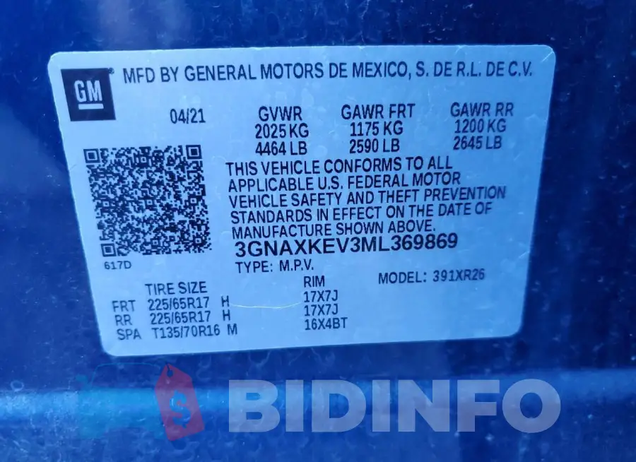 3GNAXKEV3ML369869 Photo# 13