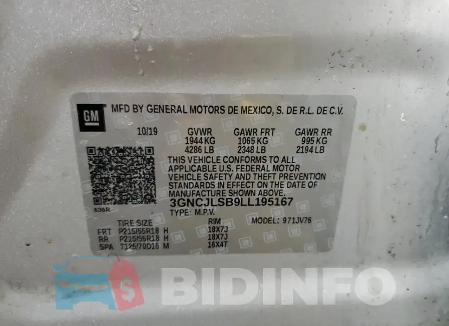 3GNCJLSB9LL195167 Photo# 13