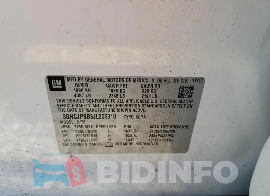 3GNCJPSB3JL256310 Photo# 13