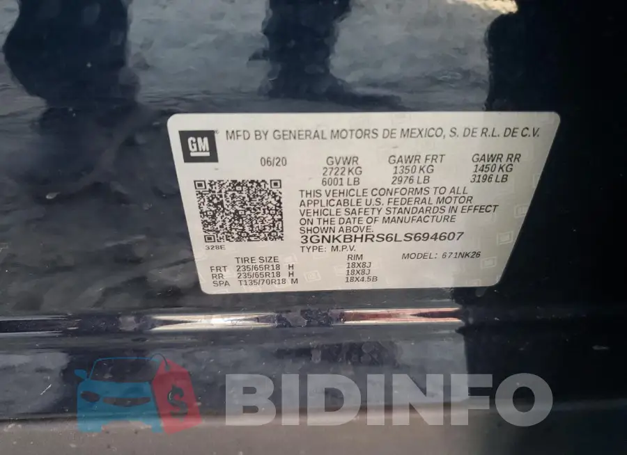 3GNKBHRS6LS694607 Photo# 13