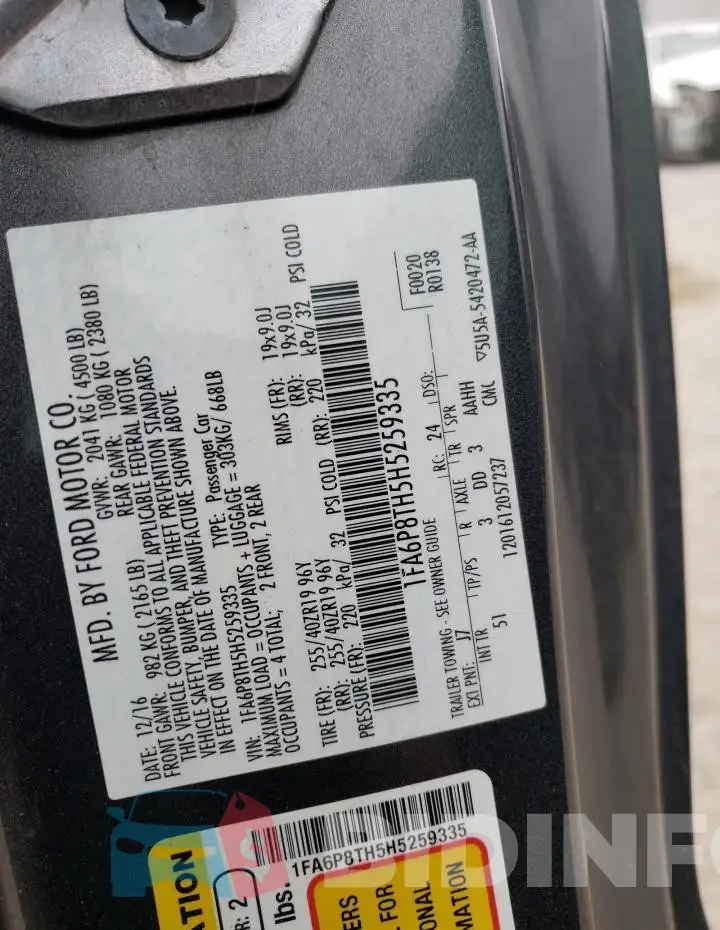 1FA6P8TH5H5259335 Photo# 12