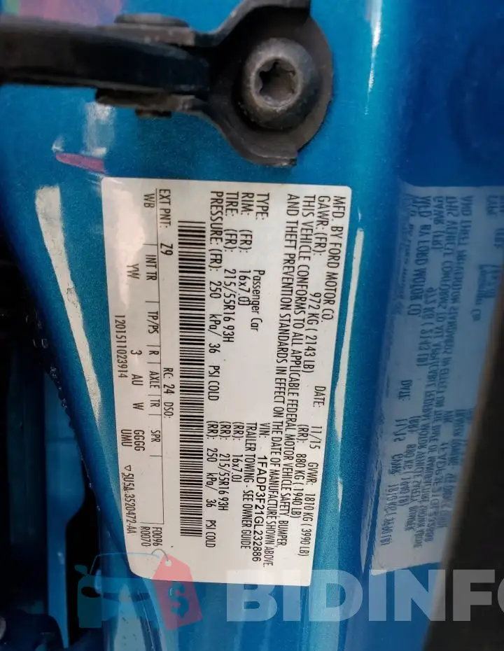 1FADP3F21GL232886 Photo# 14