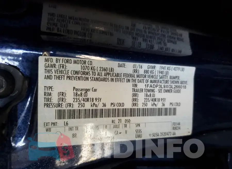1FADP3L9XGL266018 Photo# 12