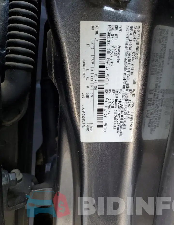 1FADP3N21JL251897 Photo# 12