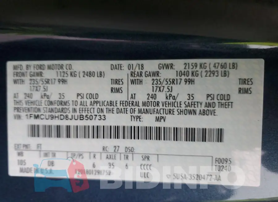 1FMCU9HD8JUB50733 Photo# 13